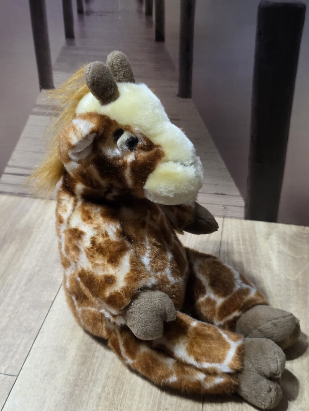 Animaland Giraffe Nanco Stuffed Animal - Brown and Cream